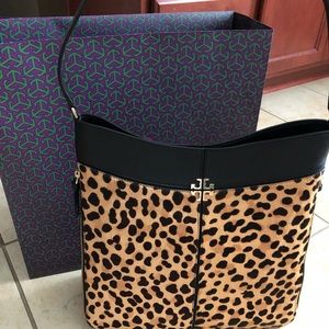 Ivy Hobo Leopard Calf Hair